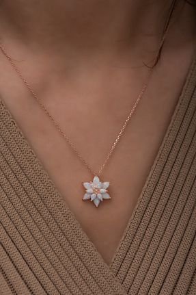 گردنبند نقره سفید زنانه 925 عیار Papatya Silver - کد 81244354