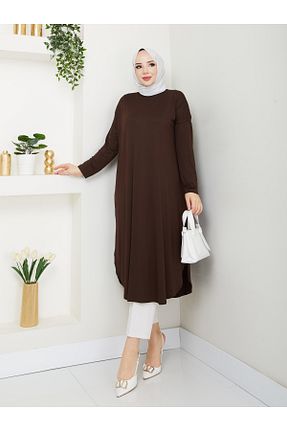 تونیک حجاب قهوه ای بافتنی MODAMÜNASİP - کد 904197713