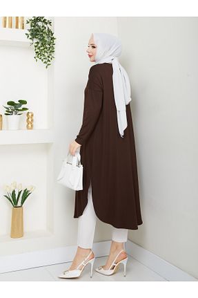 تونیک حجاب قهوه ای بافتنی MODAMÜNASİP - کد 904197713
