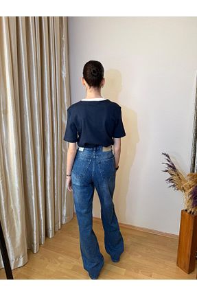 شلوار جین آبی زنانه پاچه پهن TUTTO JEANS - کد 904207885