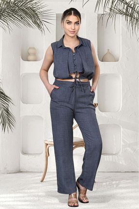 ست بالاتنه و پائین تنه طوسی زنانه لیکرا NEWCO - کد 904122041