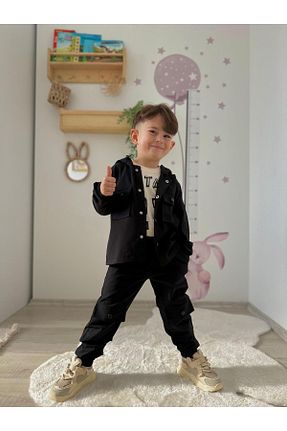 ست بالاتنه و پائین تنه مشکی بچه گانه بافتنی babymjuk - کد 905367788