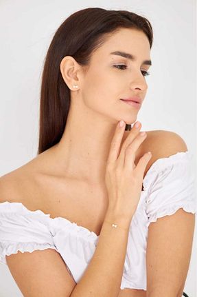 دستبند نقره سفید زنانه 925 عیار esem gold - کد 884555735
