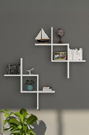 قفسه دیواری سفید 67 سانتی متر İda Wooden - کد 808359517
