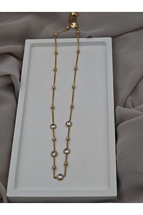 گردنبند استیل ( فولاد ) نباتی زنانه سنگ Astell - کد 902840965