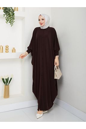 کلاه و ابایا قهوه ای زنانه پنبه ای MODAMÜNASİP - کد 904236012