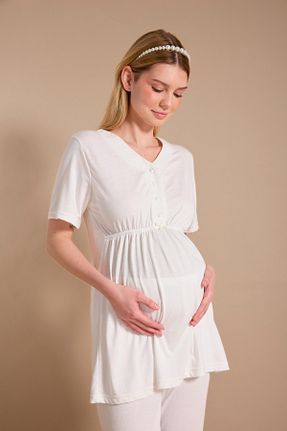 ست لباس راحتی بارداری نباتی زنانه %100 پنبه Lohussa - کد 904332161