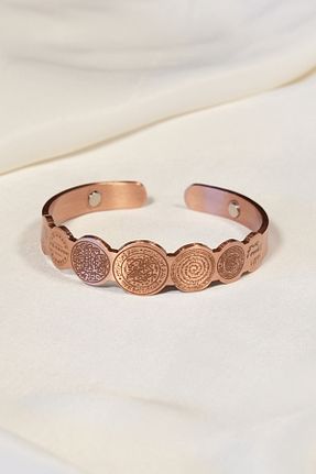 دستبند استیل (فولاد) نارنجی مس momqi - کد 896162783