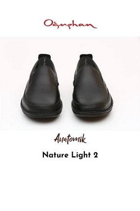 کفش کژوال مشکی مردانه چرم خالص Nature - کد 904299665