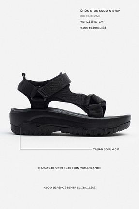 صندل مشکی زنانه پاشنه پر NİŞANTAŞI SHOES - کد 904300358