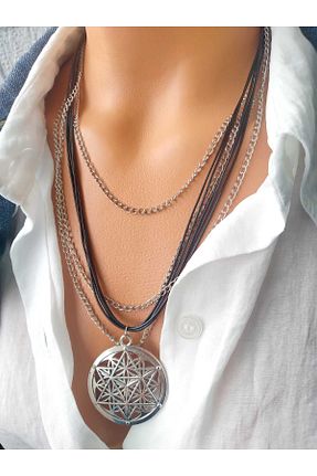 گردنبند جواهر مشکی زنانه چرم ZeynDesign - کد 653257613