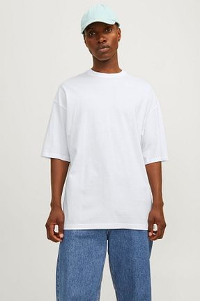 تیشرت سفید مردانه اورسایز Jack & Jones - کد 852235810