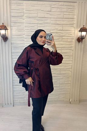 کت حجاب زرشکی زنانه Relaxed ZAMANE - کد 904312151