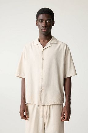 پیراهن بژ مردانه Boxy Pull & Bear - کد 897906024
