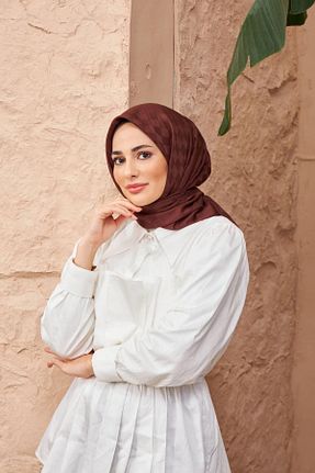 روسری قهوه ای پنبه پلی استر İpekhan - کد 783916301