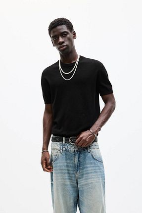 تیشرت مشکی مردانه رگولار Pull & Bear - کد 904445326