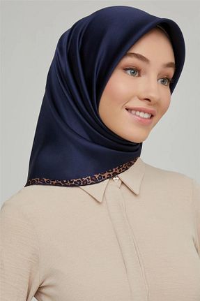 روسری سرمه ای کرپ ساتن ابریشم Armine - کد 299392722