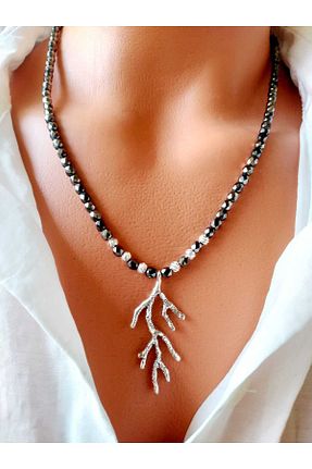 گردنبند جواهر مشکی زنانه سنگ ZeynDesign - کد 904307047