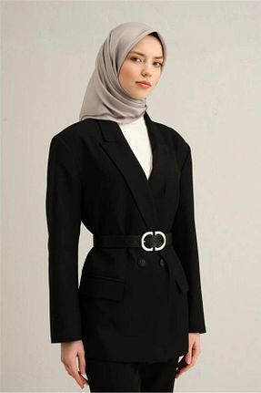 روسری طوسی کرپ ساتن ابریشم Armine - کد 904333473