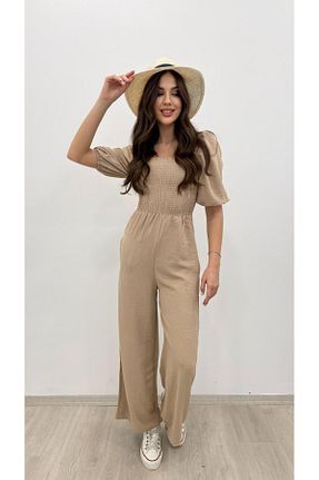 سرهمی بژ زنانه آستین کوتاه Nazline - کد 904328920