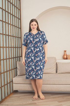 لباس شب سایز بزرگ رنگی زنانه طرح دار Asel - کد 904323771