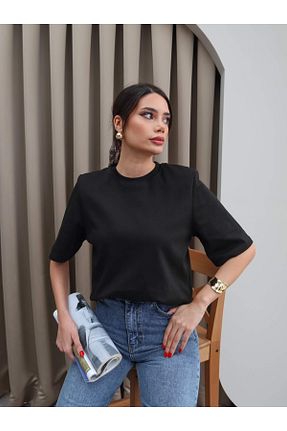 تیشرت مشکی زنانه رگولار ESRAHELVACI - کد 904328193