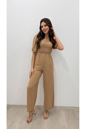 سرهمی بژ زنانه آستین کوتاه Nazline - کد 904329000