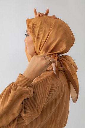 روسری قهوه ای پلی استر Silk Home - کد 381537722