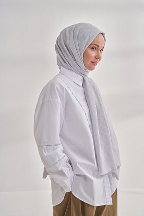 شال طوسی زنانه پنبه ای ARMANDA - کد 904374066