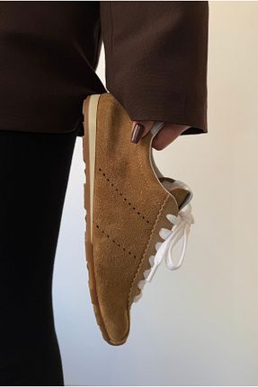 کفش اسنیکر قهوه ای زنانه چرم اصل Mupa Shoes - کد 905717990