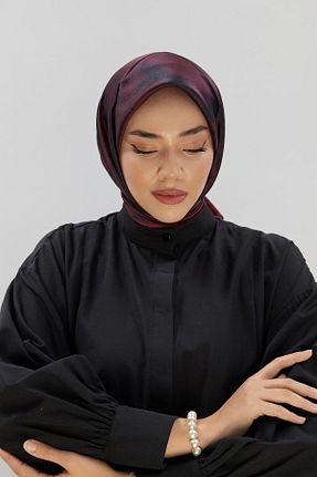 روسری زرشکی پلی استر Silk Home - کد 775772188