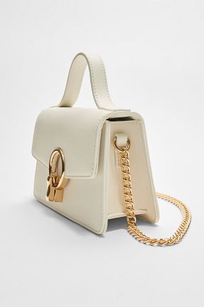 کیف دوشی سفید زنانه پلی اورتان Stradivarius - کد 904400507