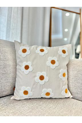 روکش بالش بژ کتان harev home collection - کد 859675202
