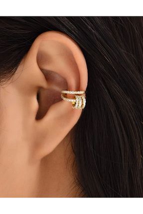 گوشواره غضروفی نقره طلائی AychaAksesuar - کد 859796889