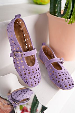 بابت بنفش زنانه چرم خالص NOSEY SHOES - کد 904419635