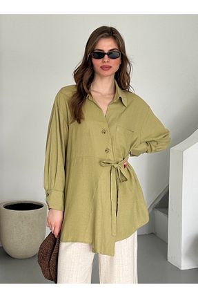 پیراهن خاکی زنانه اورسایز Laluvia - کد 904418293
