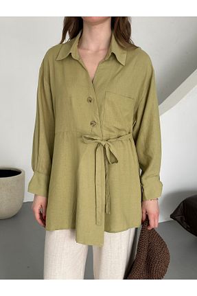 پیراهن خاکی زنانه اورسایز Laluvia - کد 904418293