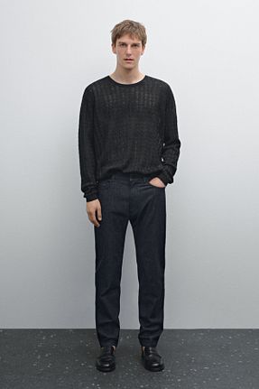 شلوار جین سرمه ای مردانه پنبه ای Massimo Dutti - کد 904420933