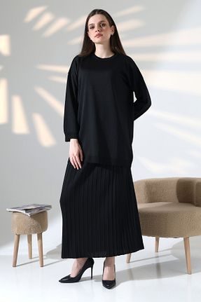 ست بالاتنه و پائین تنه مشکی زنانه تریکو ALCHON - کد 904421367