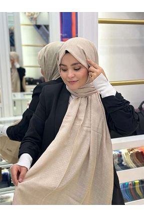 شال بژ زنانه پلی استر Aker - کد 904435686