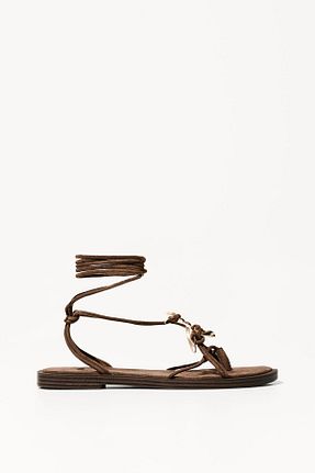 صندل قهوه ای زنانه پاشنه پلتفرم Bershka - کد 904442921