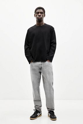 شلوار جین طوسی مردانه پاچه ساده Pull & Bear - کد 904449452