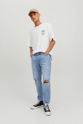 شلوار جین آبی مردانه فاق بلند Jack & Jones - کد 653238344