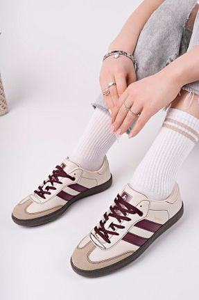 کفش اسنیکر زرشکی زنانه بند دار homiro - کد 904454588