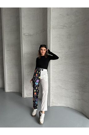 شلوار کرمگن سفید زنانه پاچه کش دار RPT MODA - کد 904449071