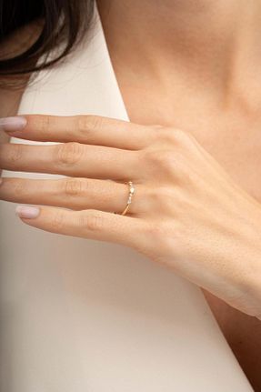 انگشتر نقره طلائی زنانه زیرکن Sümer Telkari - کد 904449870