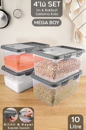 ظرف نگهداری طوسی پلاستیک Meleni Home - کد 904449162