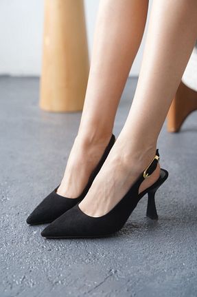 کفش پاشنه بلند کلاسیک مشکی زنانه چرم MODAADAM - کد 886496013