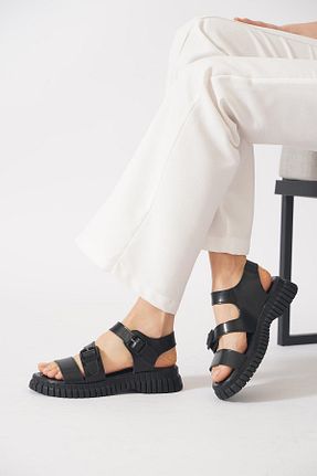صندل مشکی زنانه پاشنه ضخیم Moda Pie - کد 904462901