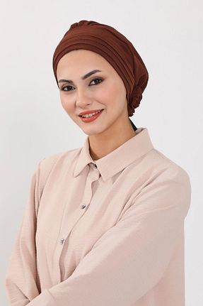 کلاه شنای حجاب قهوه ای زنانه Aisha